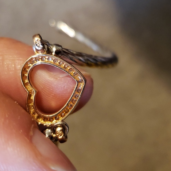 Diamond Gold Heart Bracelet 6 1/2" - Picture 6 of 12